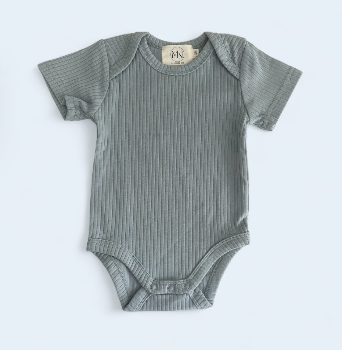 Organic Cotton Ribbed Short Sleeve Bodysuit