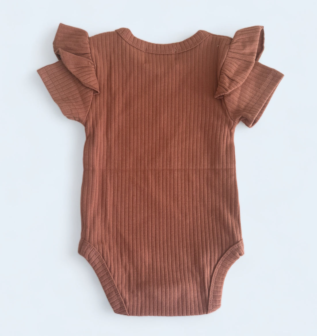 Organic Cotton Ribbed Ruffle Short Sleeve Bodysuit