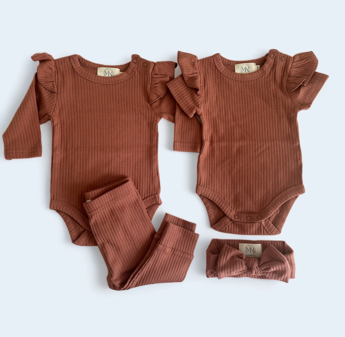 Organic Cotton Ribbed Ruffle Gift Set