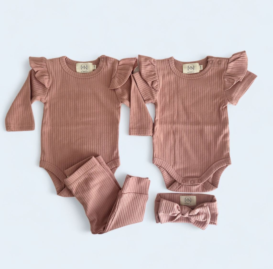 Organic Cotton Ribbed Ruffle Gift Set