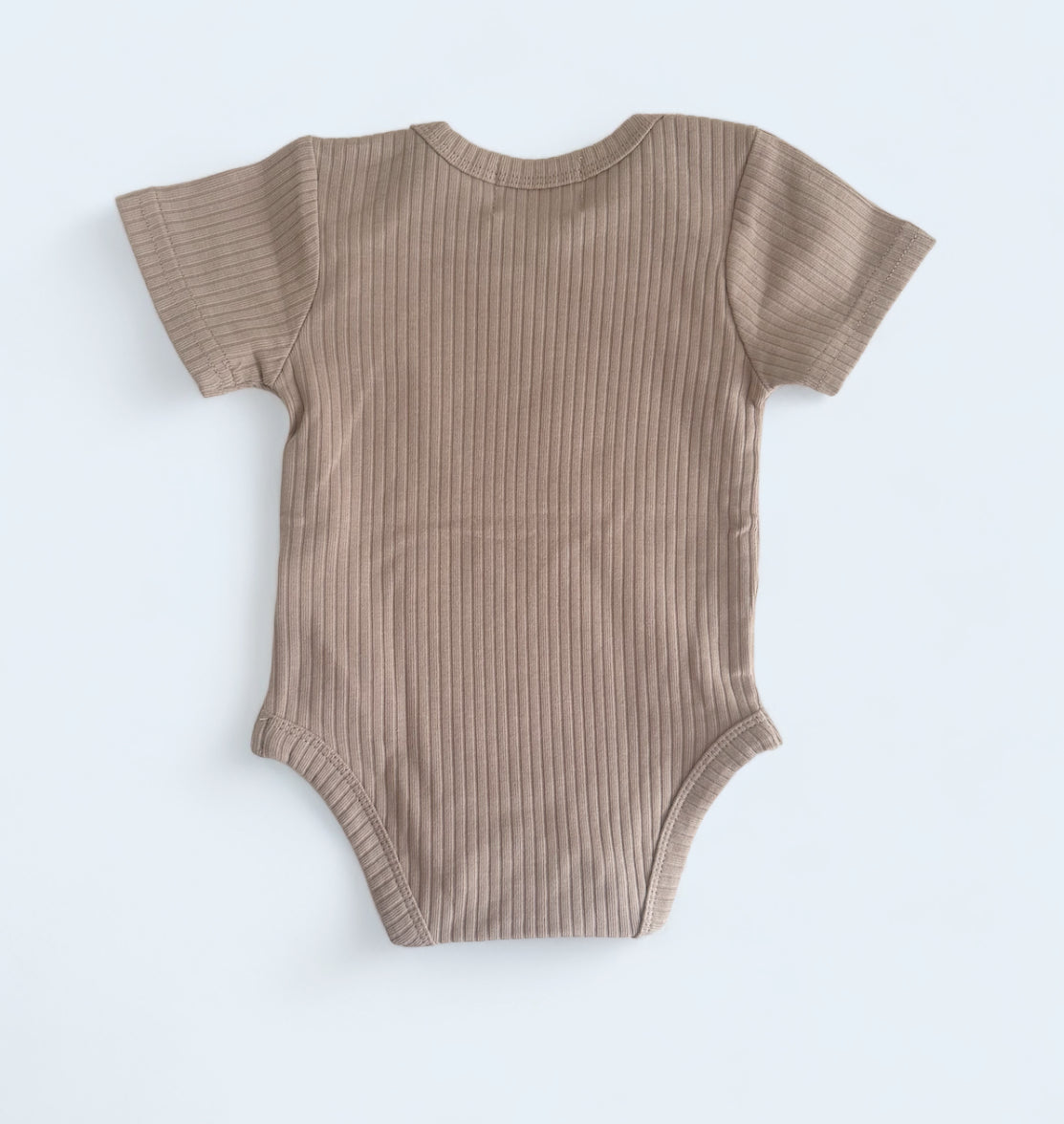 Organic Cotton Ribbed Short Sleeve Bodysuit