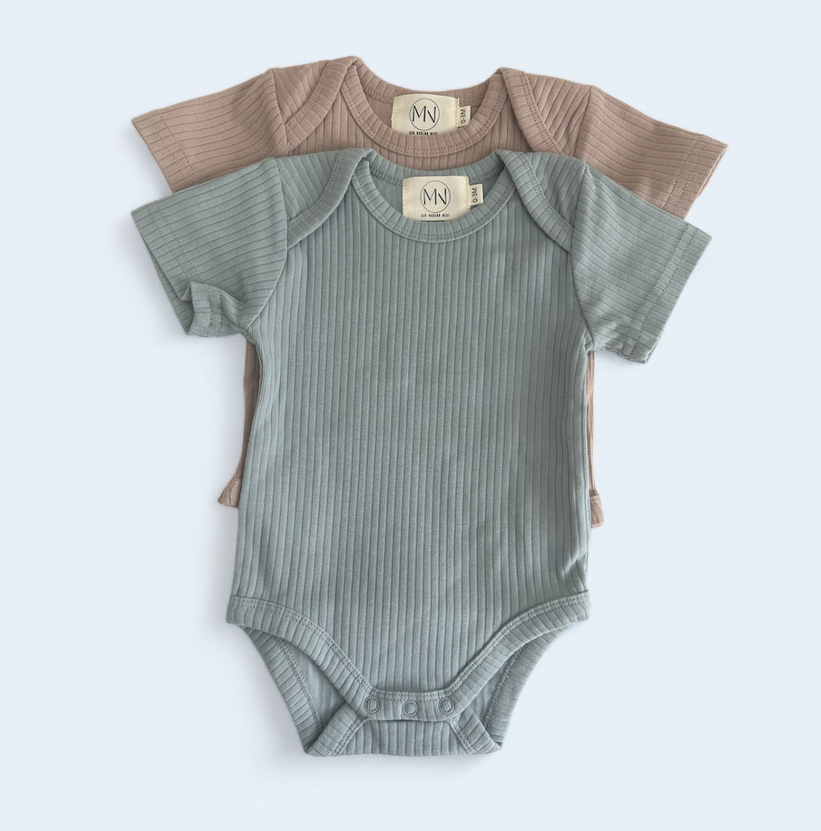 Organic Cotton Ribbed Short Sleeve Bodysuit